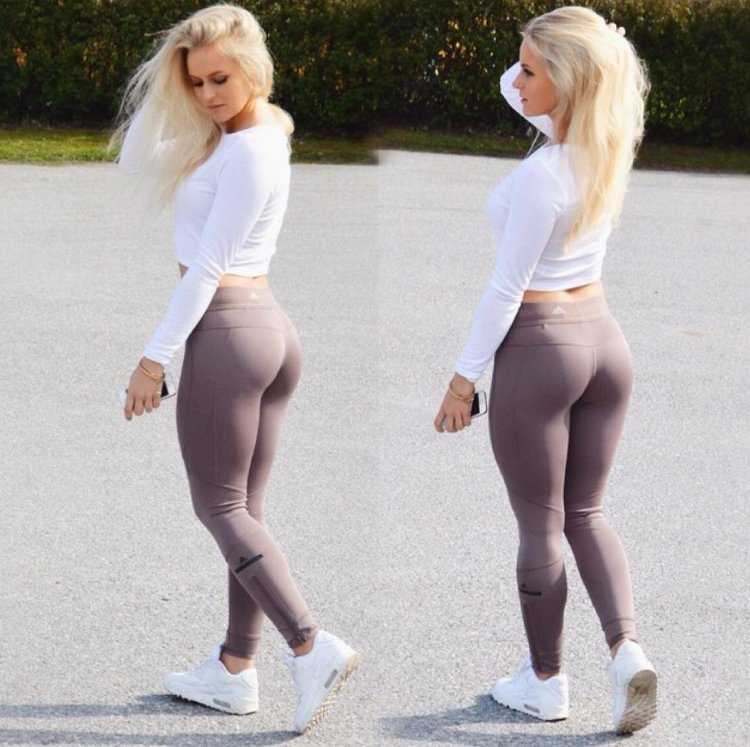 Красивые девушки в леггинсах с большими попами