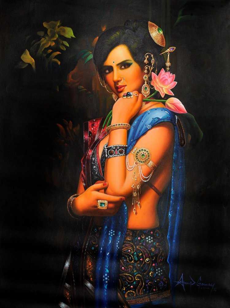 Индианка живопись