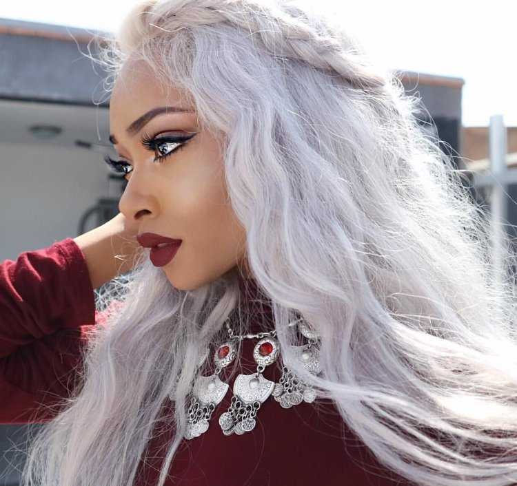 Black girl White hair