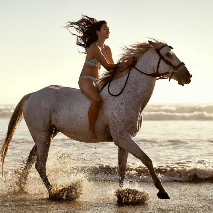 Дженнифер Лопес верхом на коне