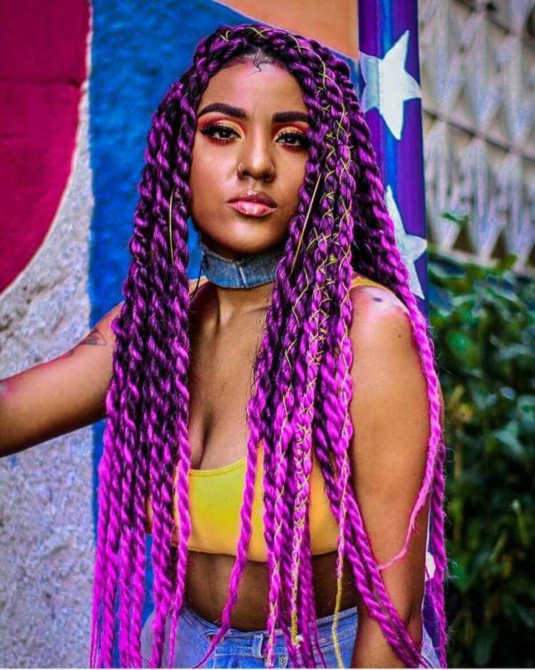 Косички зизи фиолетовые