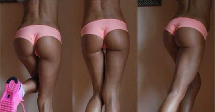 Накаченная женская попа до и после
