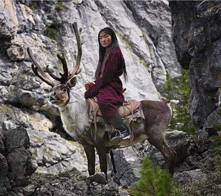 Девочка олень Монголия
