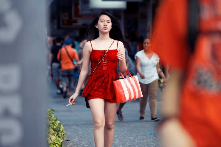 Красивые девушки на улицах Китая