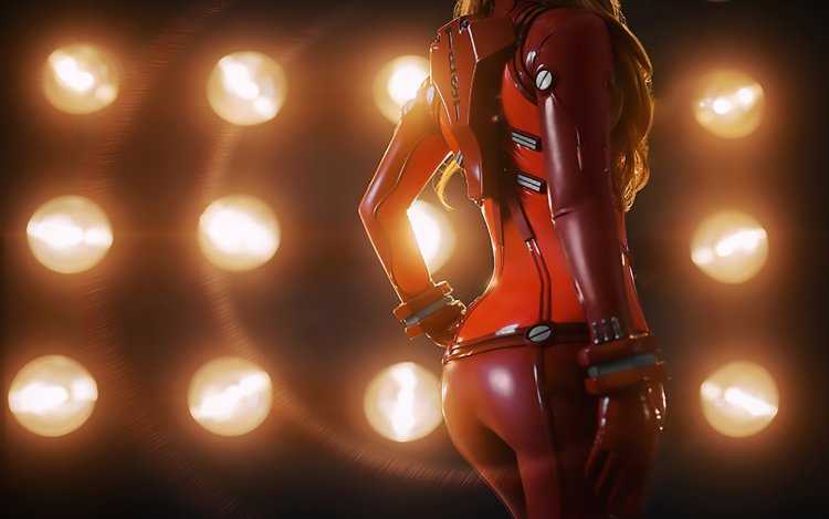 Попки в латексном костюме