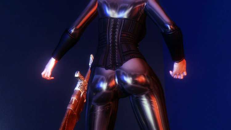 Катя Бекинсейл в латексном костюме