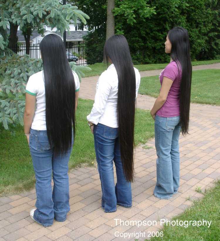 Длинные волосы до поясницы