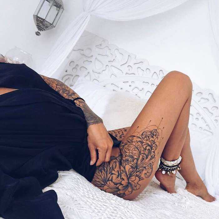 Татуировки на ногах у девушек на фото