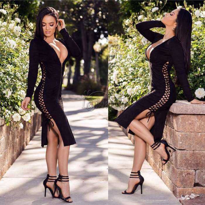 Девушки в красивых черных платьях на фото