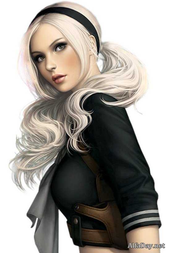 Картинки красивых нарисованных девушек на фото