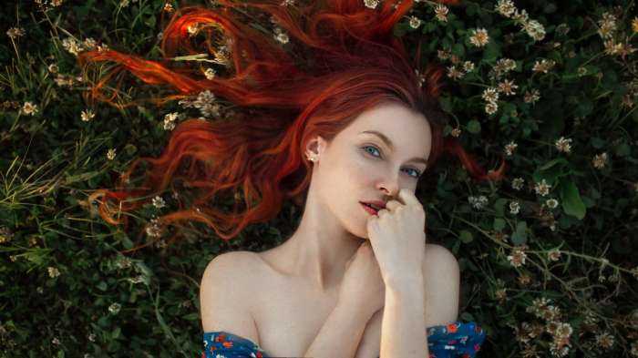 Рыжеволосые девушки с голубыми глазами на фото