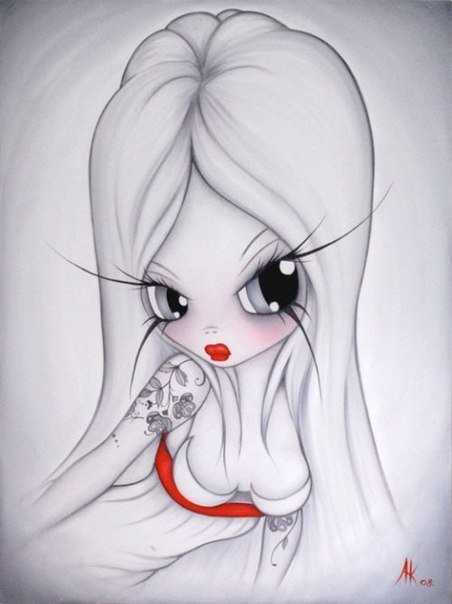 Картинки красивых нарисованных девушек на фото