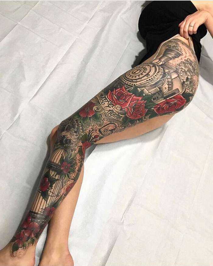 Татуировки на ногах у девушек на фото