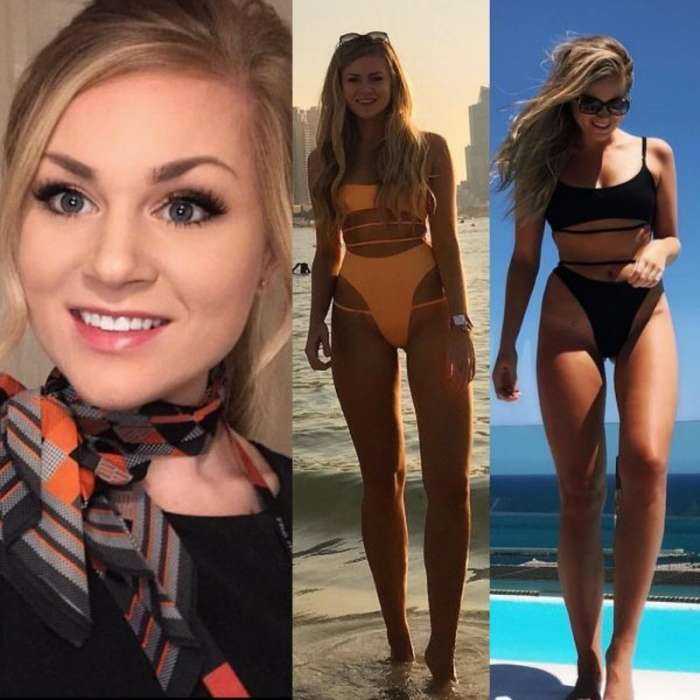 Молодые и красивые стюардессы в форме и без нее