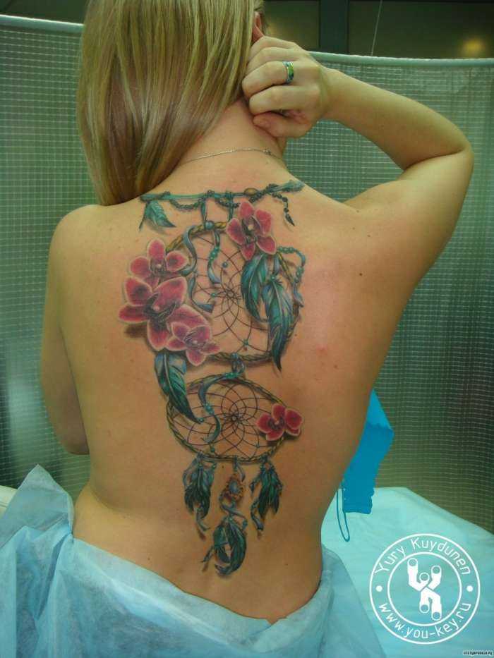 Тату на спинах девушек на фото
