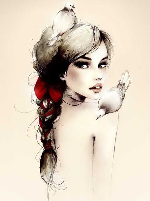 Картинки красивых нарисованных девушек на фото