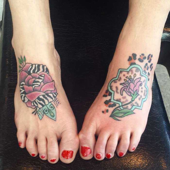 Татуировки на ногах у девушек на фото