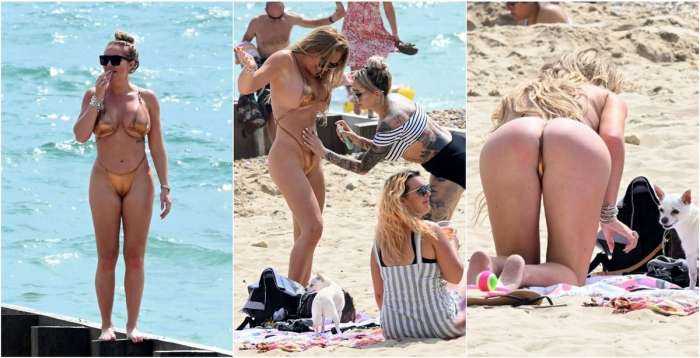 Эйслейн Хорган-Уоллас на пляже с подругами