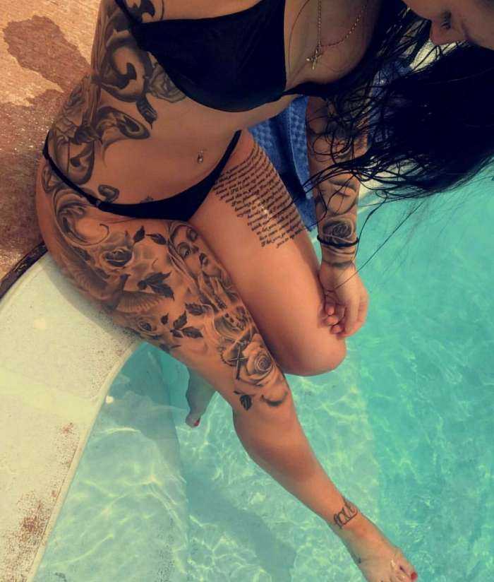 Татуировки на ногах у девушек на фото