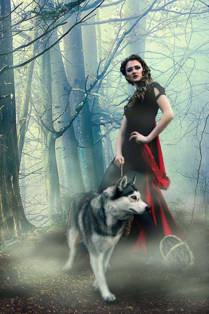 Волки и девушки на фото