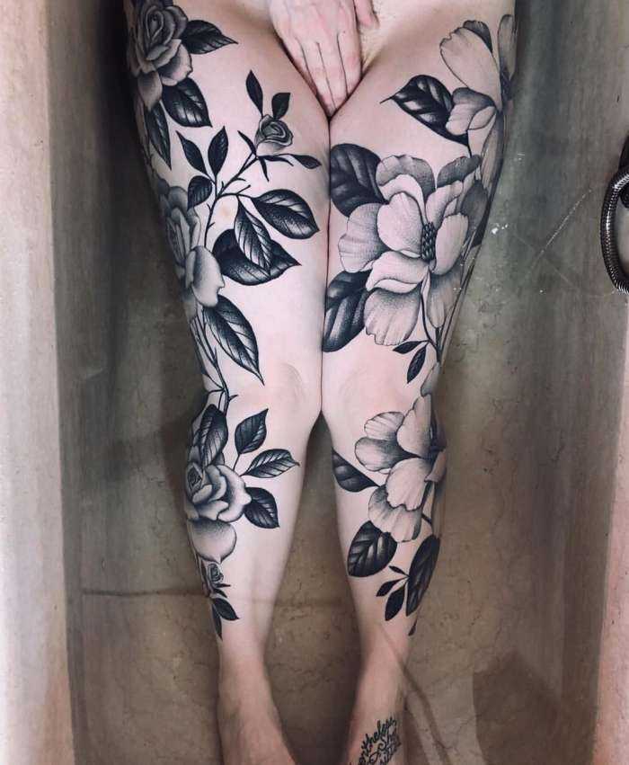 Татуировки на ногах у девушек на фото