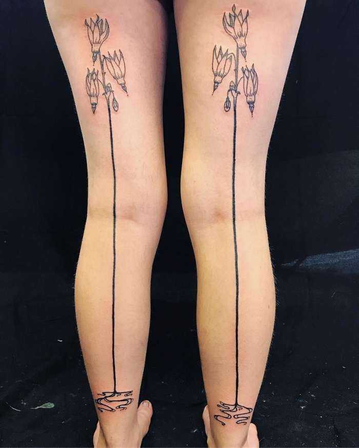 Татуировки на ногах у девушек на фото