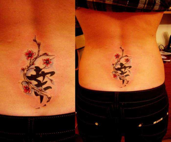 Тату на спинах девушек на фото