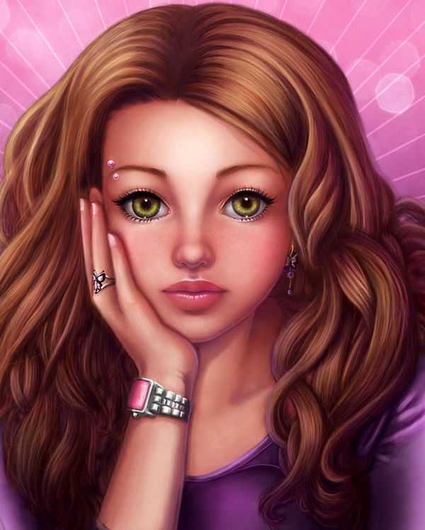 Картинки красивых нарисованных девушек на фото