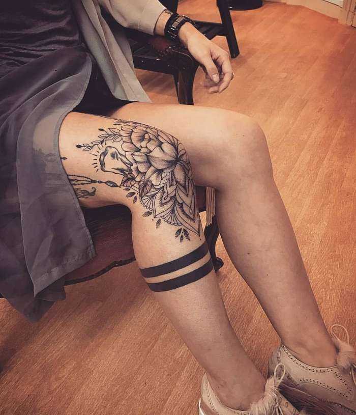 Татуировки на ногах у девушек на фото