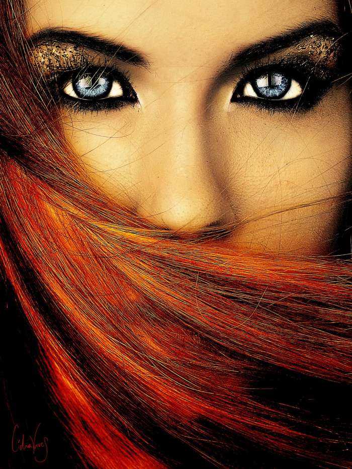 Рыжеволосые девушки с голубыми глазами на фото