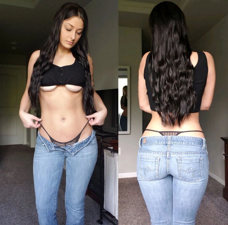 Девушки в джинсах и шортиках в обтяжку